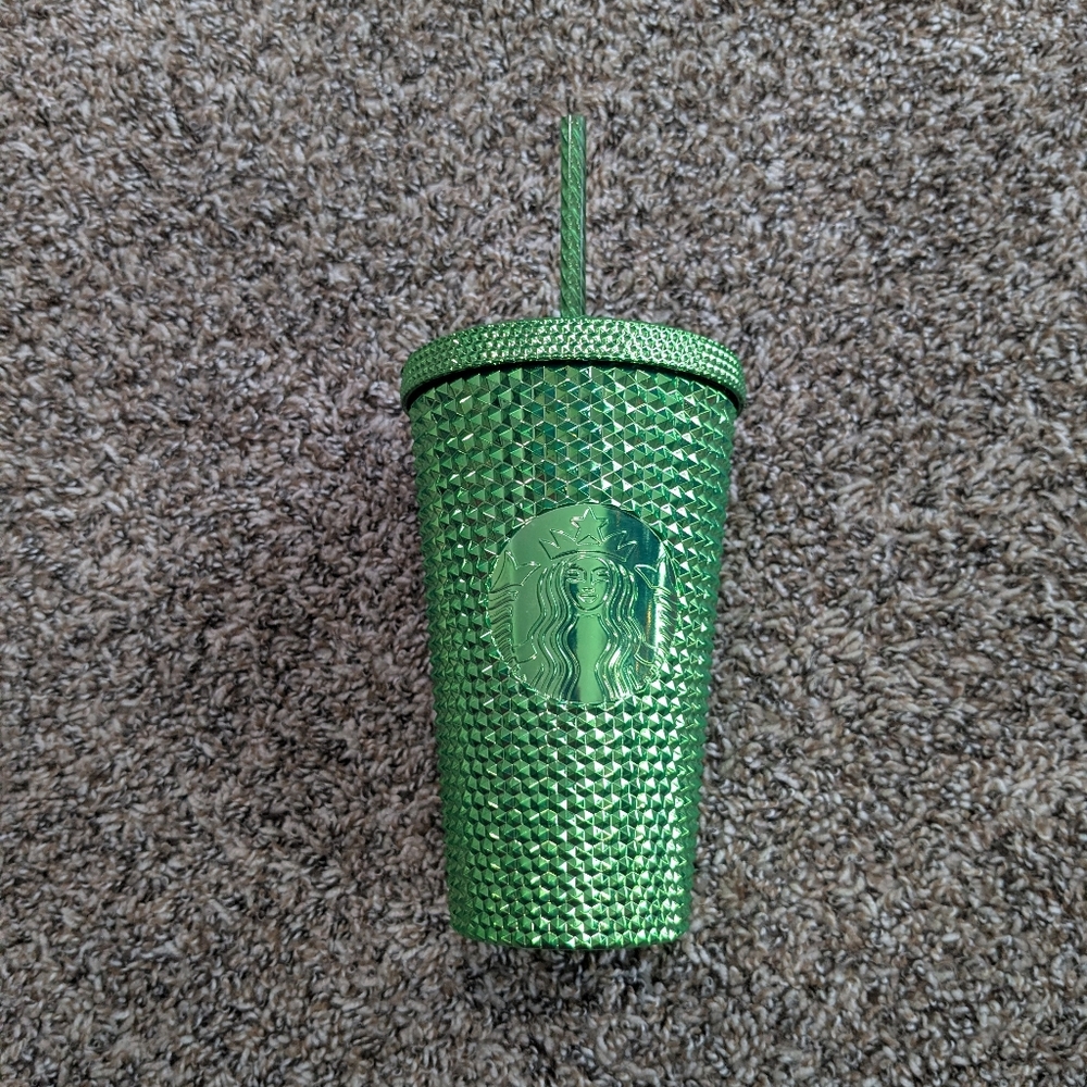 Starbucks Winter Holiday 2023 Metallic Studded Grande 16 Oz Tumbler Cup Green